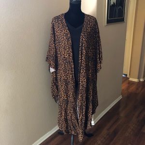 Duster cardigan leopard print